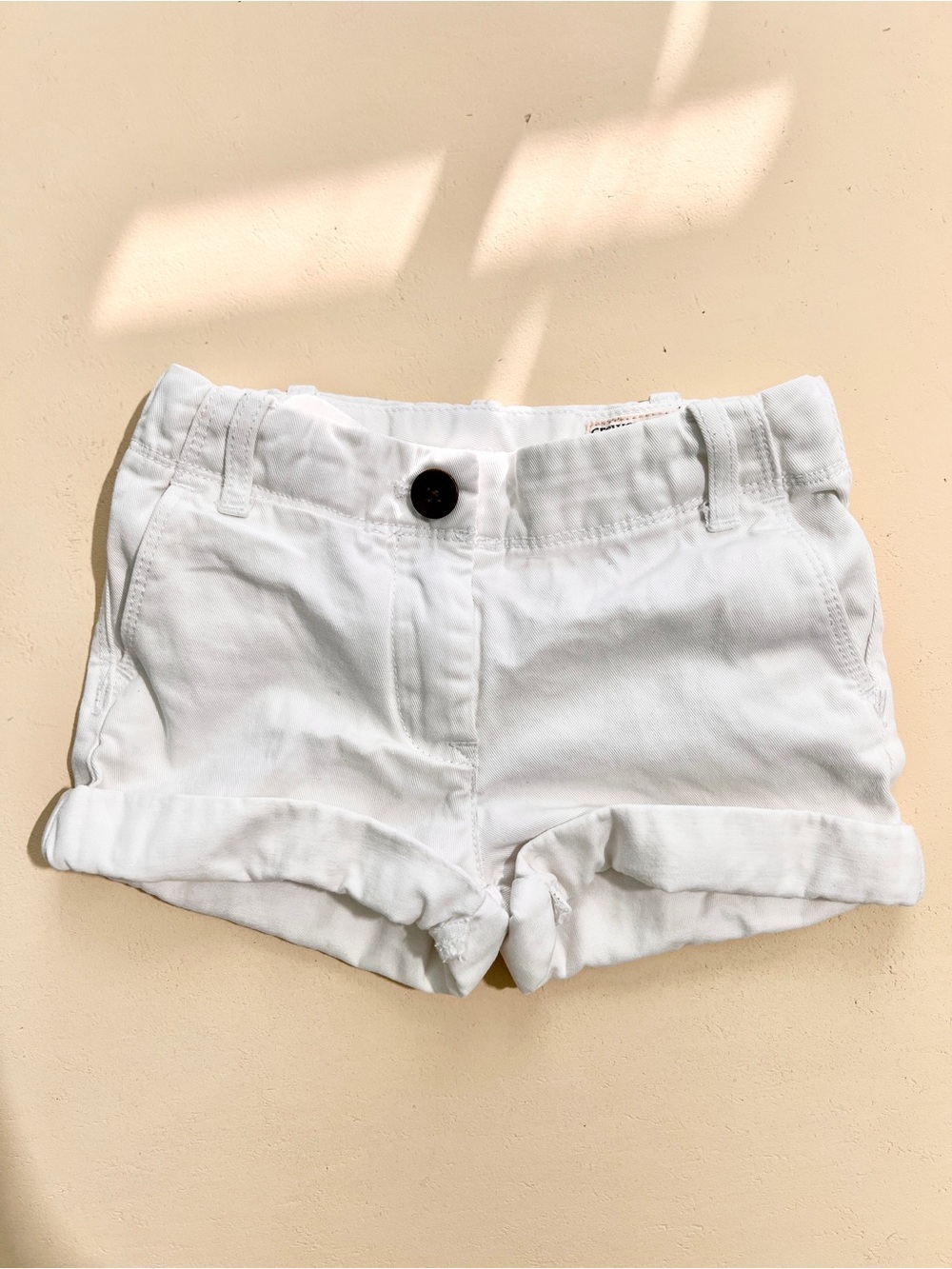 Crewcuts White Denim Cuffed Shorts Girls Size 2 Classic Summer